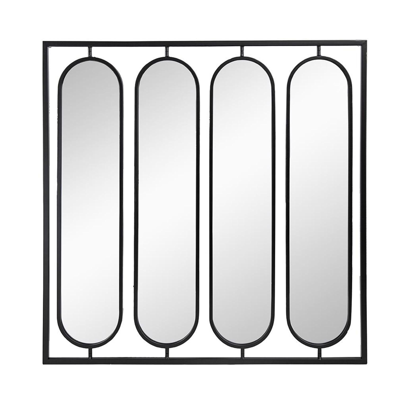 36" Black Square Iron Framed Accent Mirror - Bed & Bath