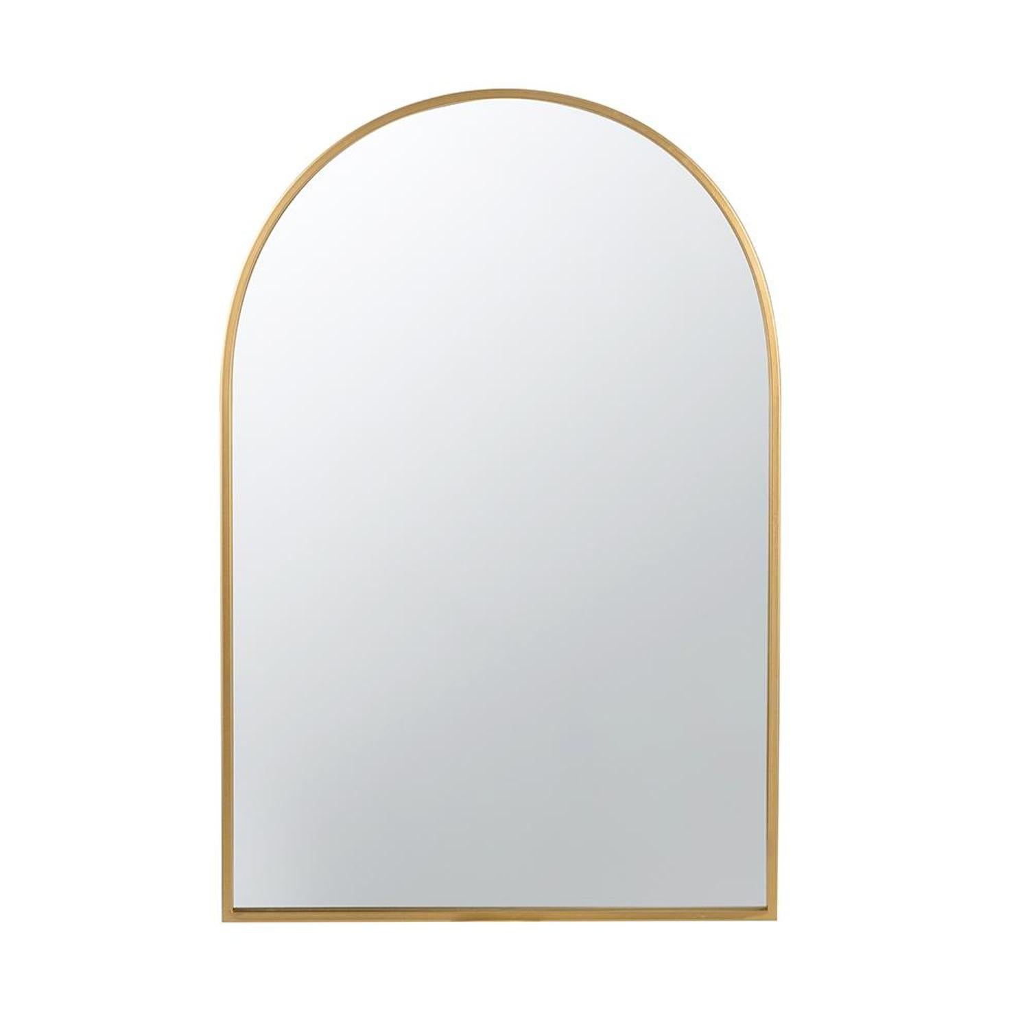 36" Gold Arch Iron Framed Accent Mirror - Bed & Bath