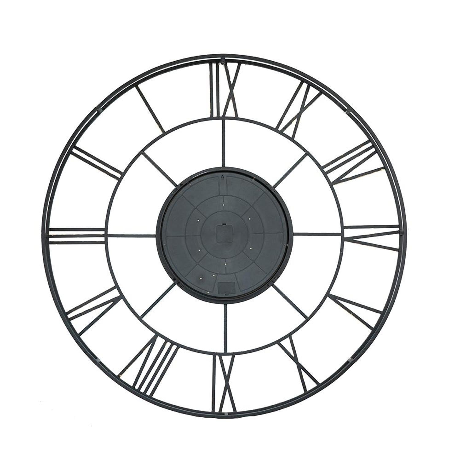 56" Circle Copper Metal and Glass Analog Exposed Gear Wall Clock - Home Decor