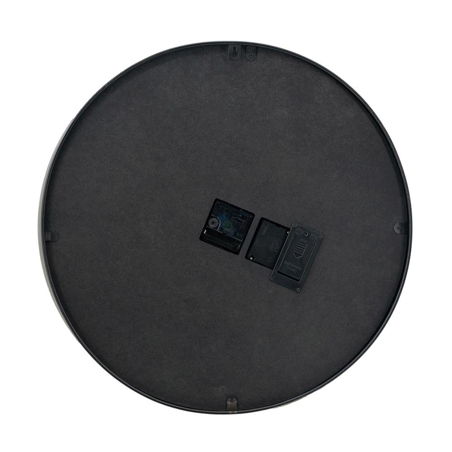 20" Circle Black and Gold Metal and Glass Analog Wall Clock - Home Decor