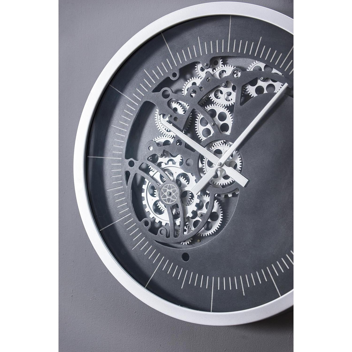 23" Circle Black and Silver Wood and Glass Analog Wall Clock - Home Decor