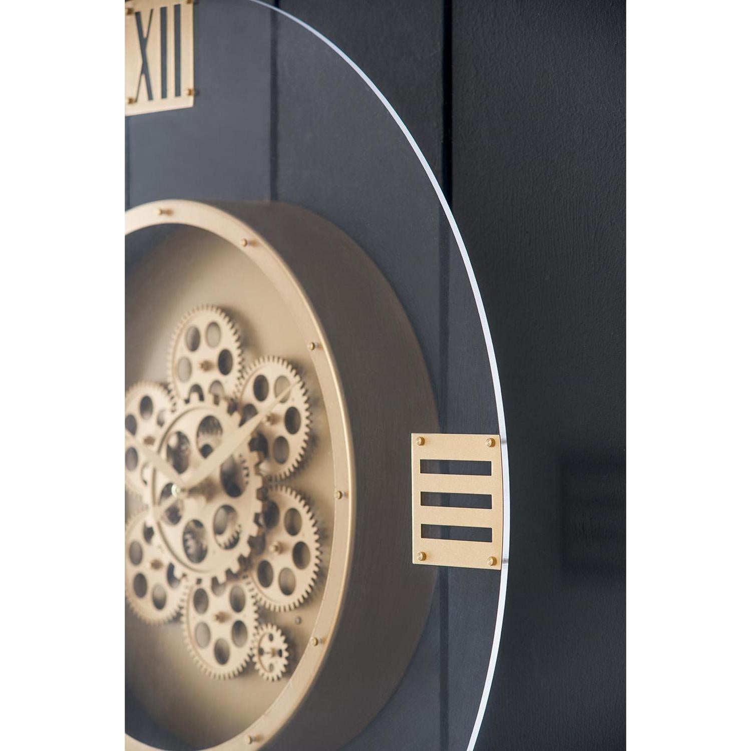 24" Circle Gold Acrylic Analog Wall Clock - Home Decor