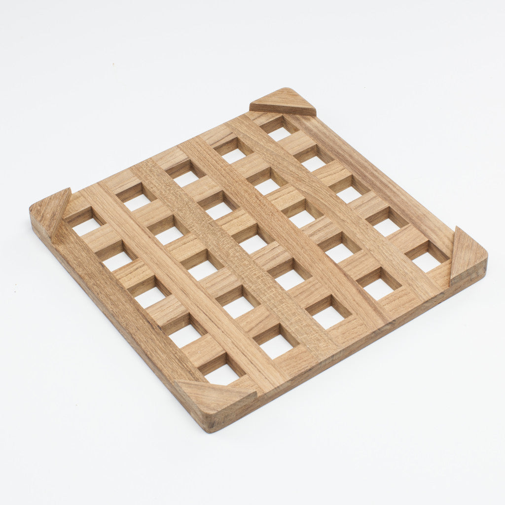 8.00 " Square Wood Trivet - Kitchen & Dining