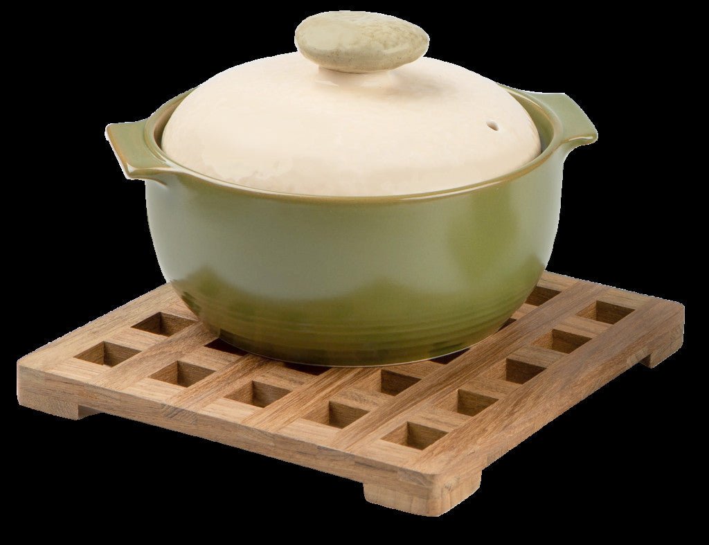 8.00 " Square Wood Trivet - Kitchen & Dining