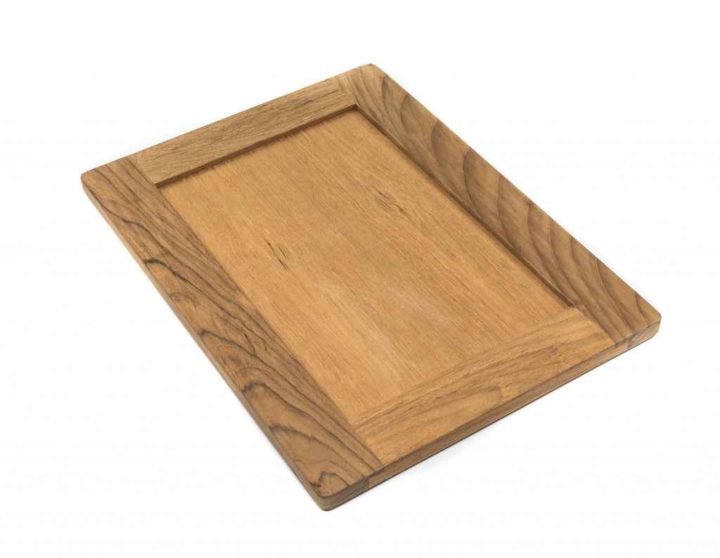 15" Brown Solid Wood Framed Accent Mirror