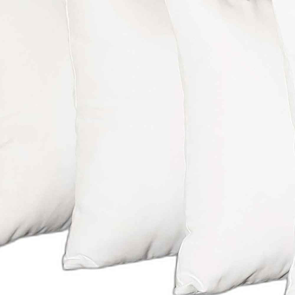 Set Of Four 18" X 18" White Polyester Zippered Pillow Cover