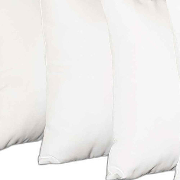 Set Of Four 18" X 18" White Polyester Zippered Pillow Cover Default Title