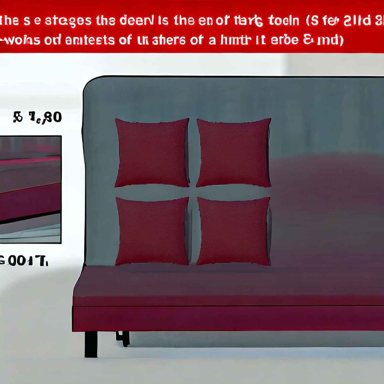 Set Of Four 26" X 26" Claret Red Polyester Zippered Pillow Cover