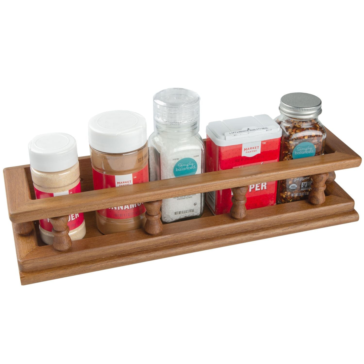 Wall Mounted 14.00 " Wood Spice Rack - Kitchen & Dining