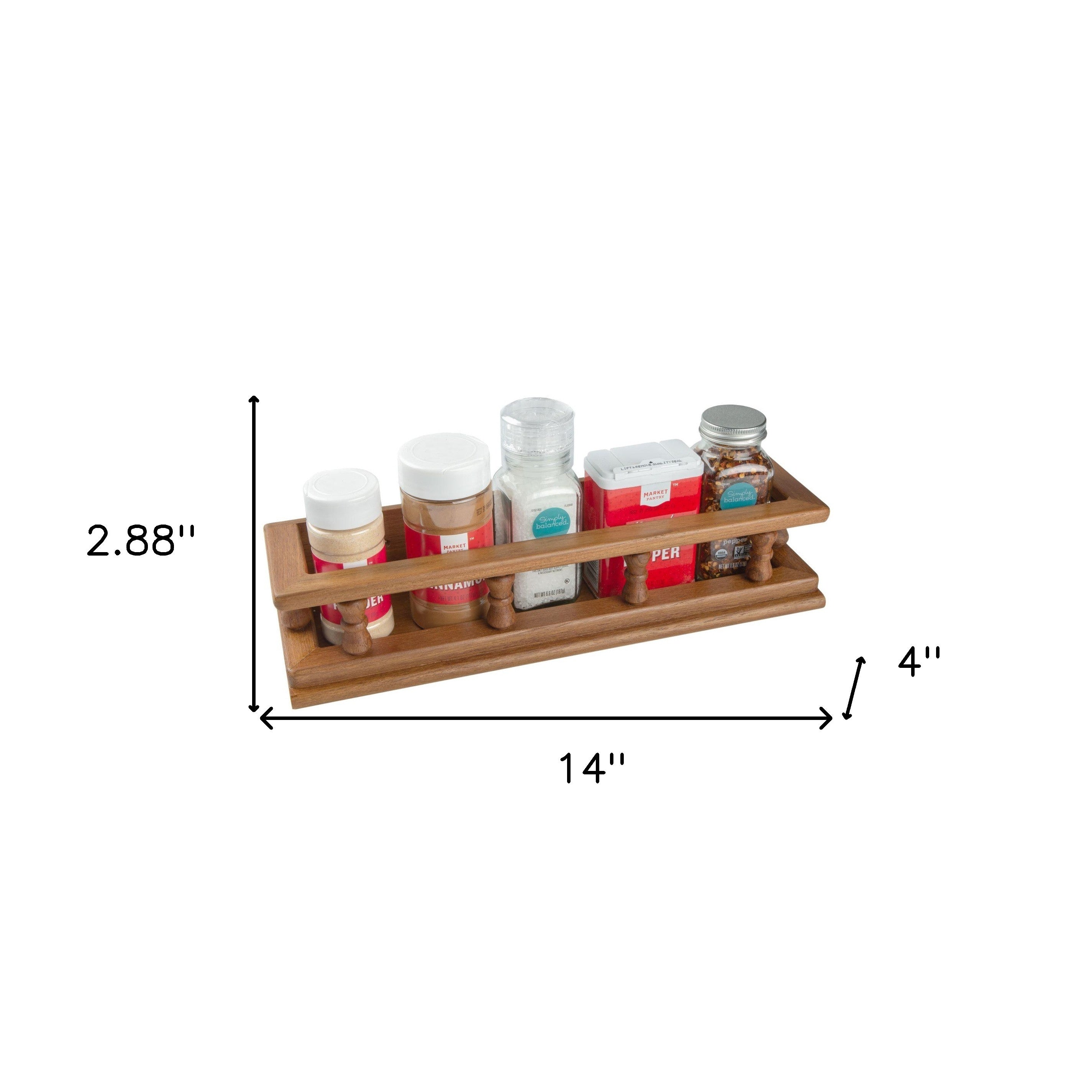 Wall Mounted 14.00 " Wood Spice Rack - Kitchen & Dining