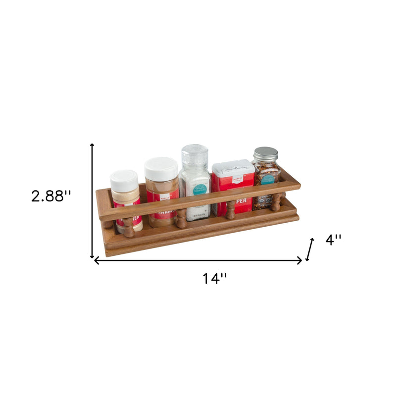 Wall Mounted 14.00 " Wood Spice Rack - Kitchen & Dining