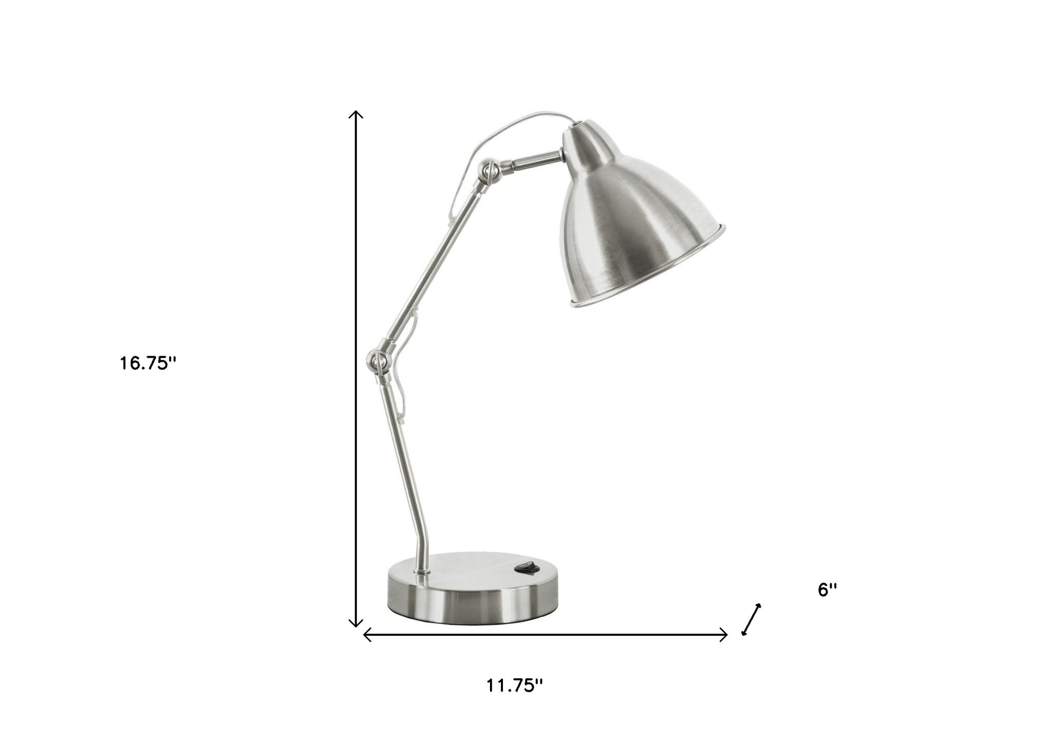 17" Nickel Metal Round USB Table Lamp With Nickel Dome Shade - Lighting