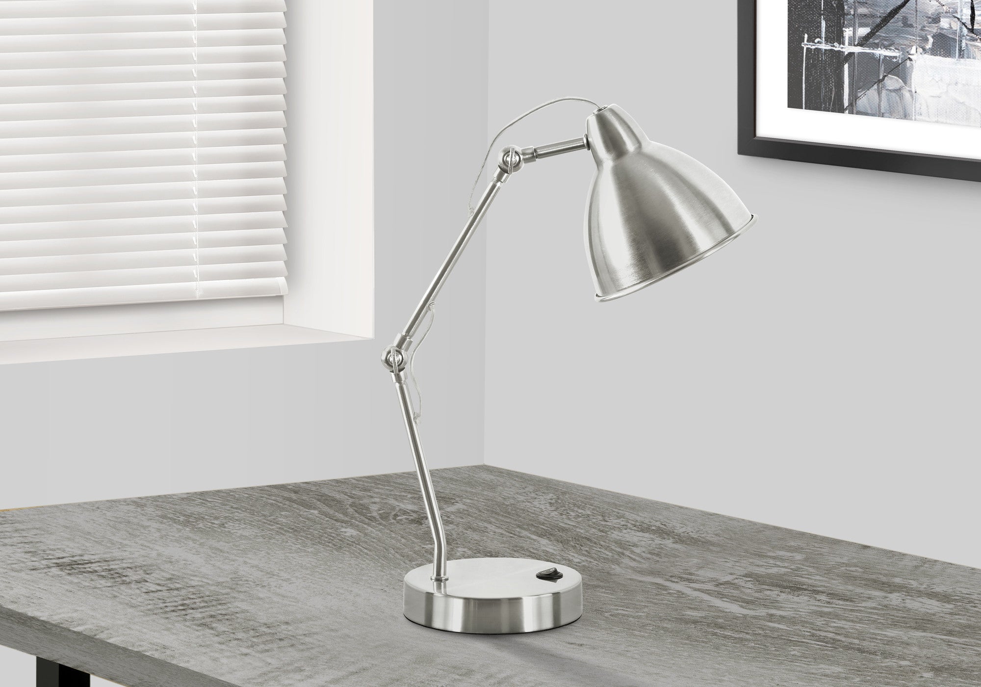17" Nickel Metal Round USB Table Lamp With Nickel Dome Shade - Lighting