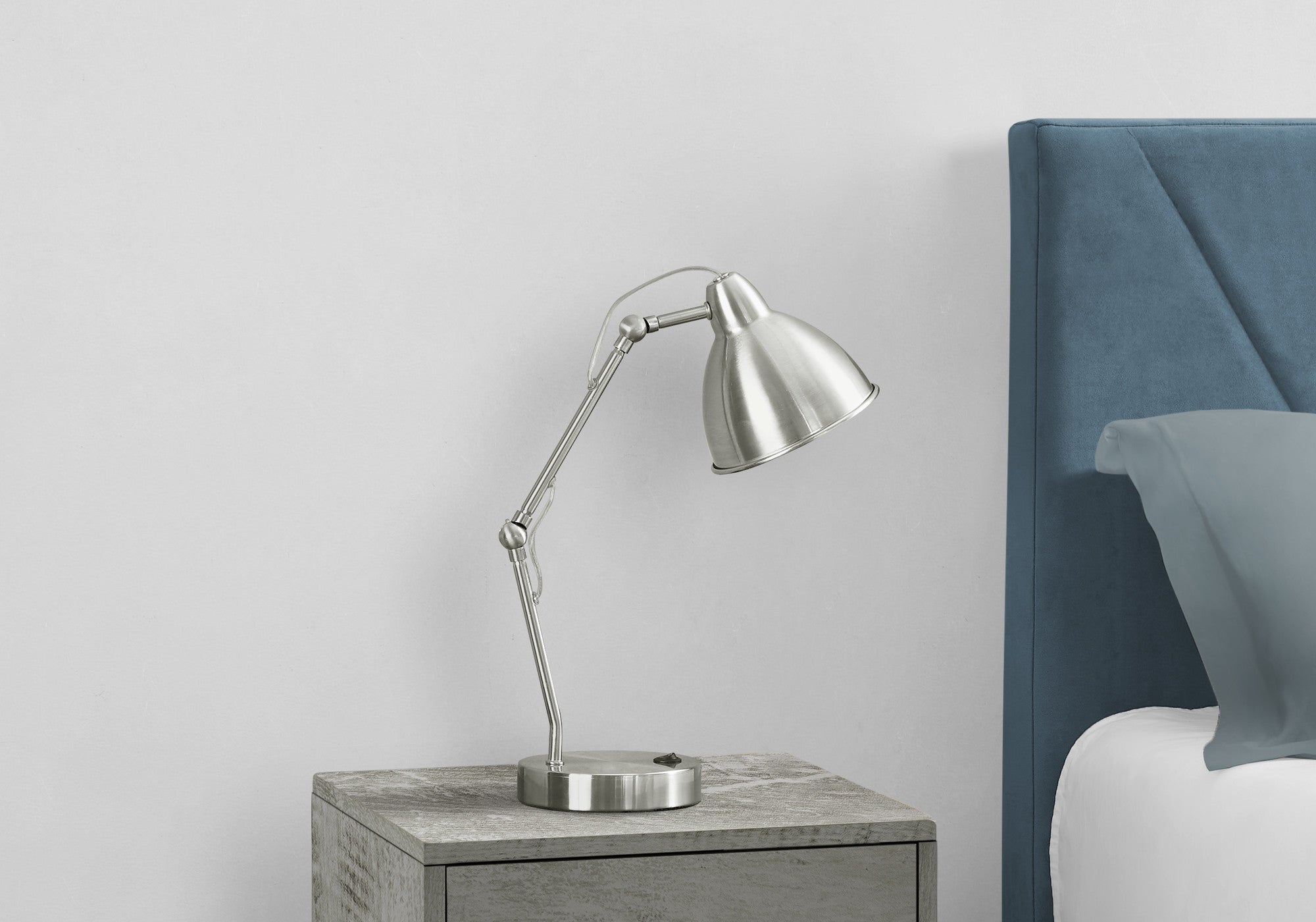 17" Nickel Metal Round USB Table Lamp With Nickel Dome Shade - Lighting