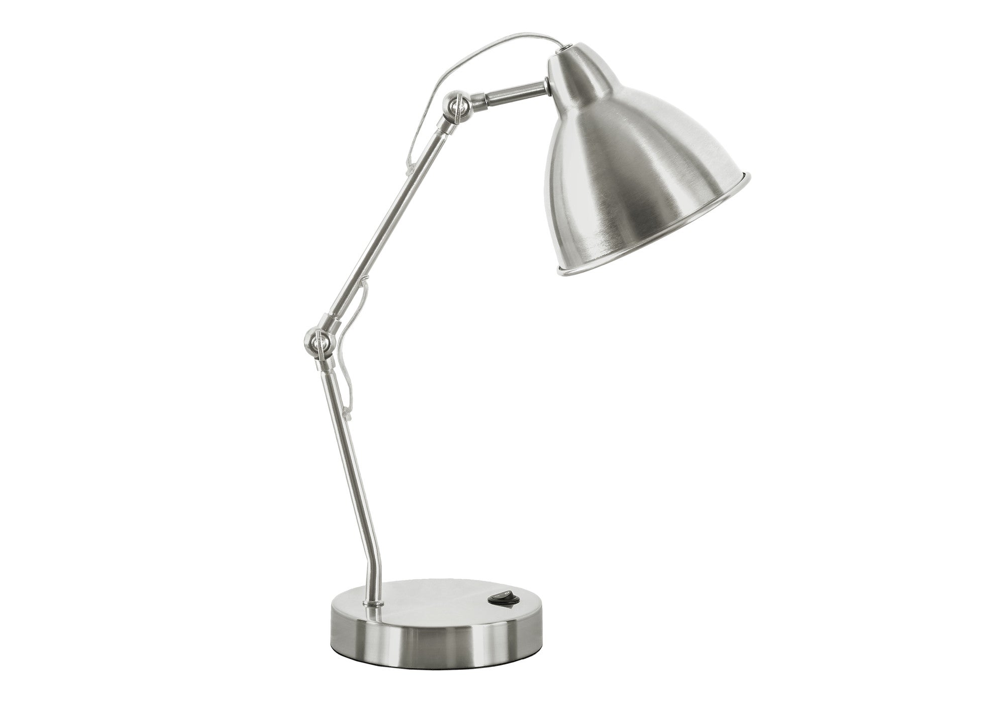 17" Nickel Metal Round USB Table Lamp With Nickel Dome Shade - Lighting