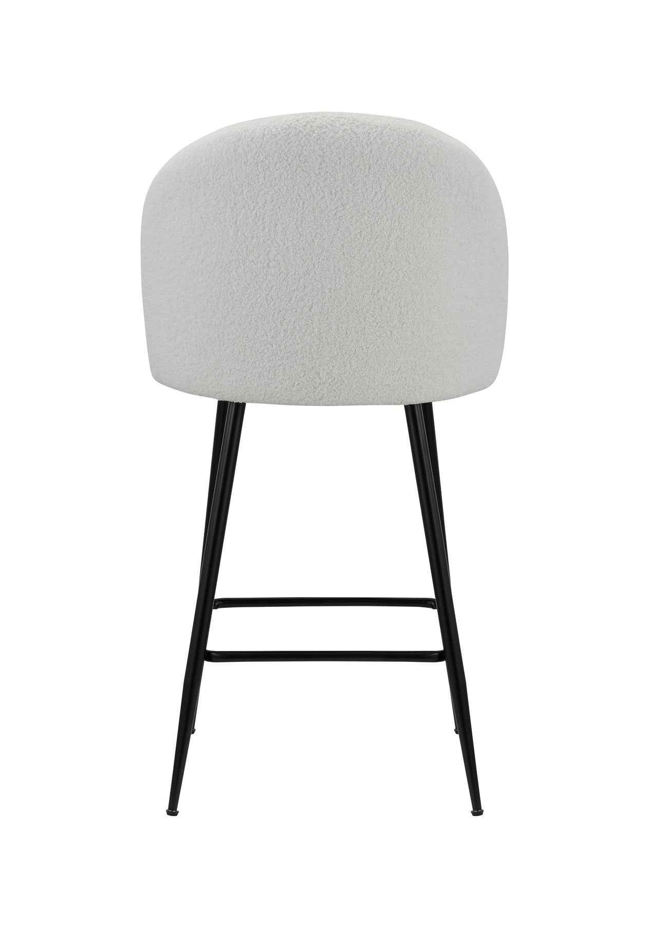 Set of Two 26" White and Black Fabric and Metal Low Back Counter Height Bar Chairs