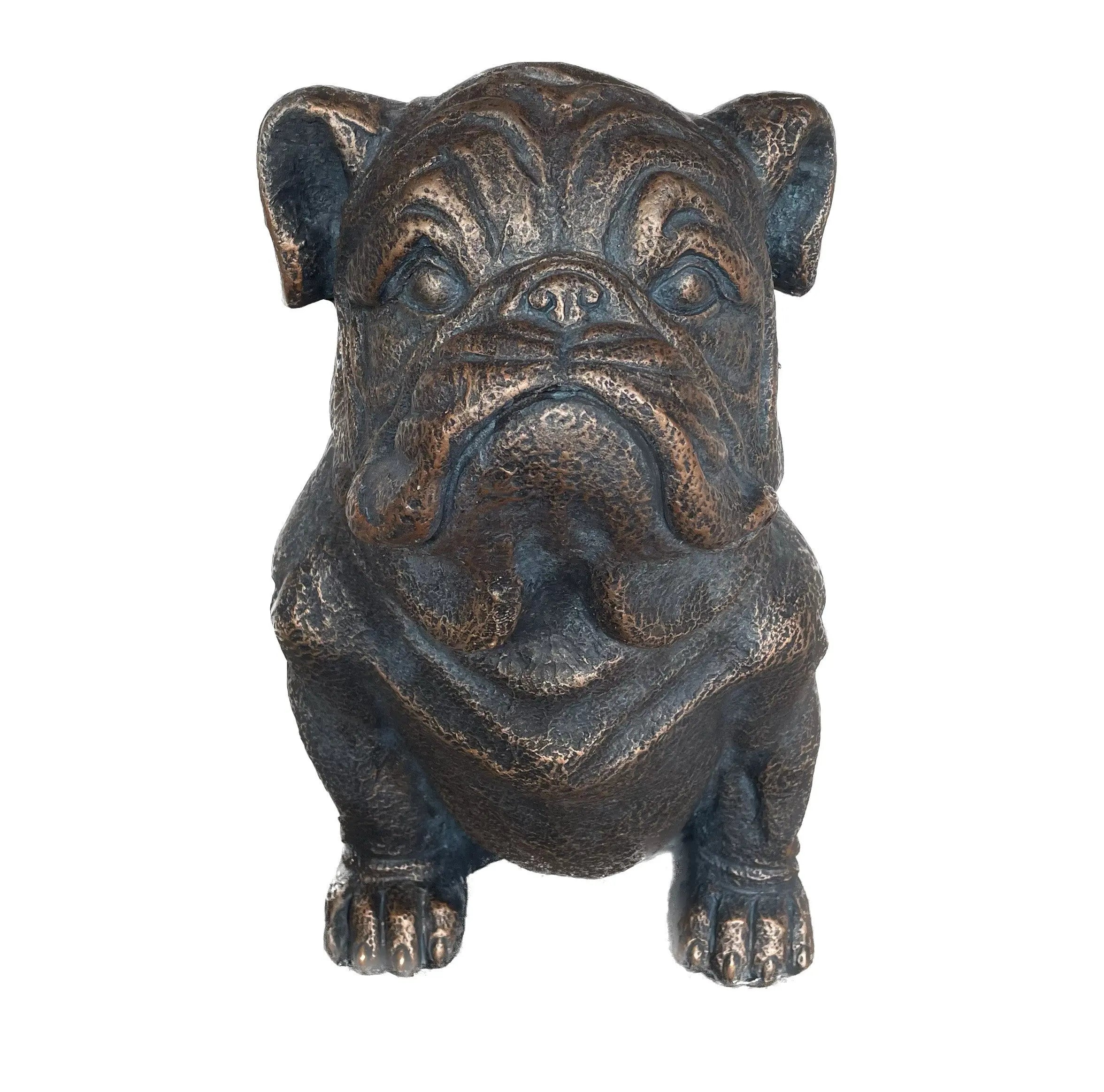 16" Antiqued Bronze Bulldog Outdoor Statue Homeroots Outdoor
