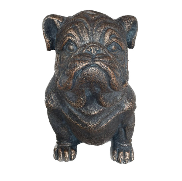 16" Antiqued Bronze Bulldog Outdoor Statue Homeroots Outdoor