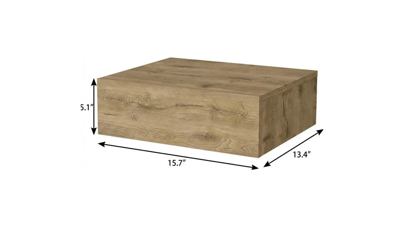 16" Beige Wood One Drawer Floating Nightstand Homeroots Bed & Bath