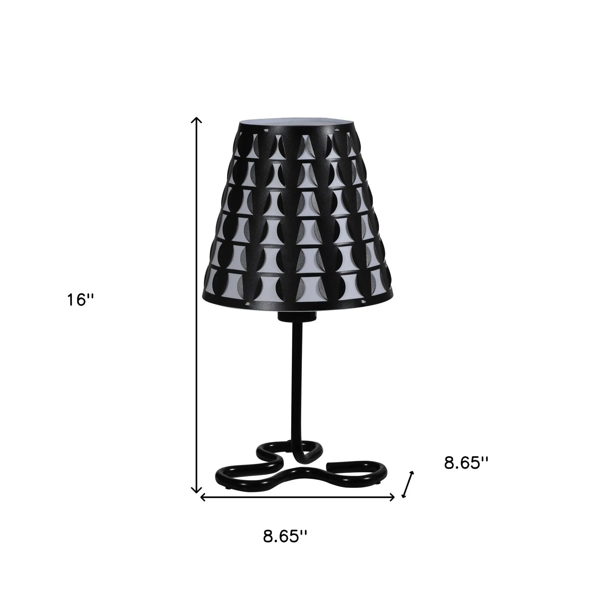 16" Black Bedside Table Lamp With Black And White Polka Dots Empire Shade Homeroots Lighting