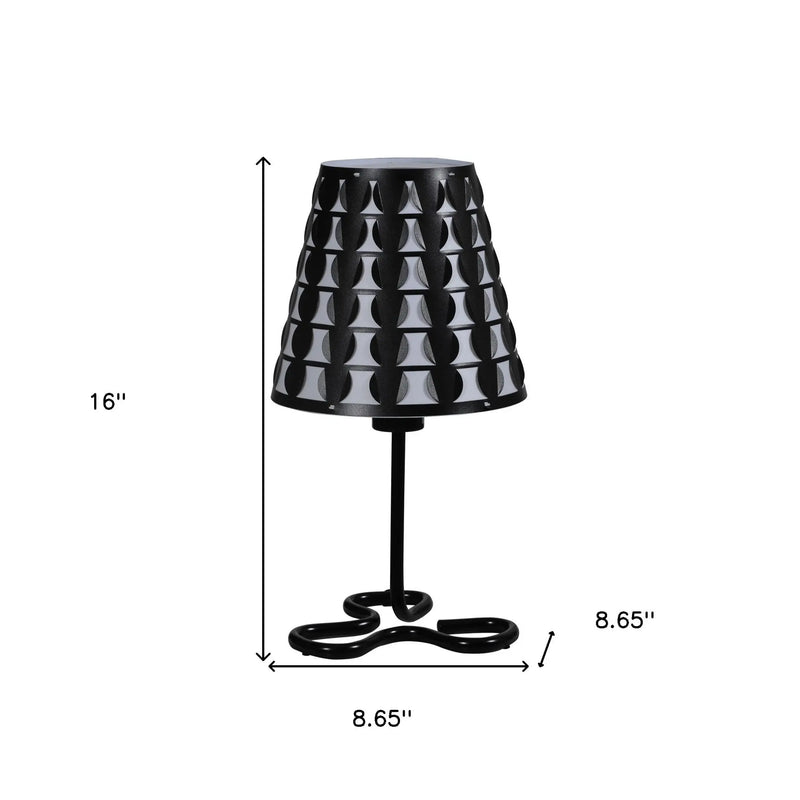 16" Black Bedside Table Lamp With Black And White Polka Dots Empire Shade Homeroots Lighting