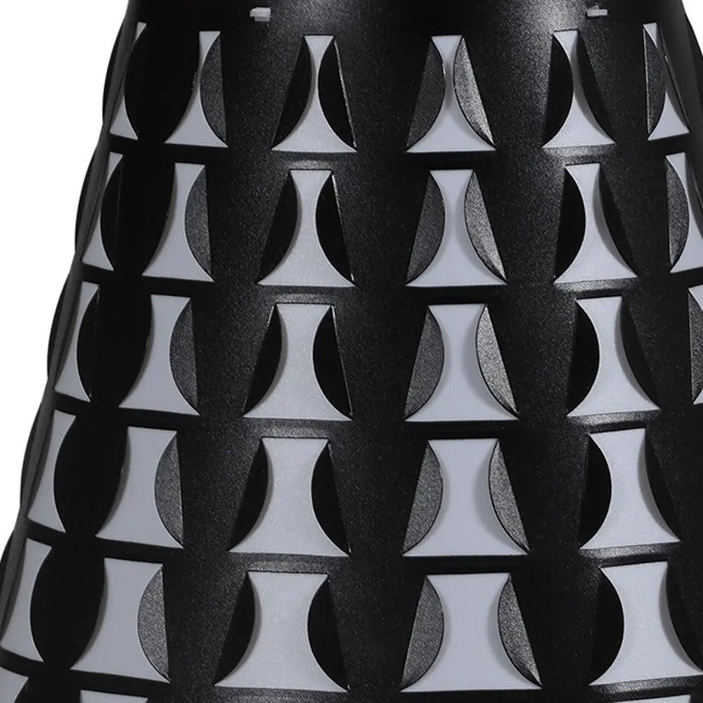 16" Black Bedside Table Lamp With Black And White Polka Dots Empire Shade Homeroots Lighting