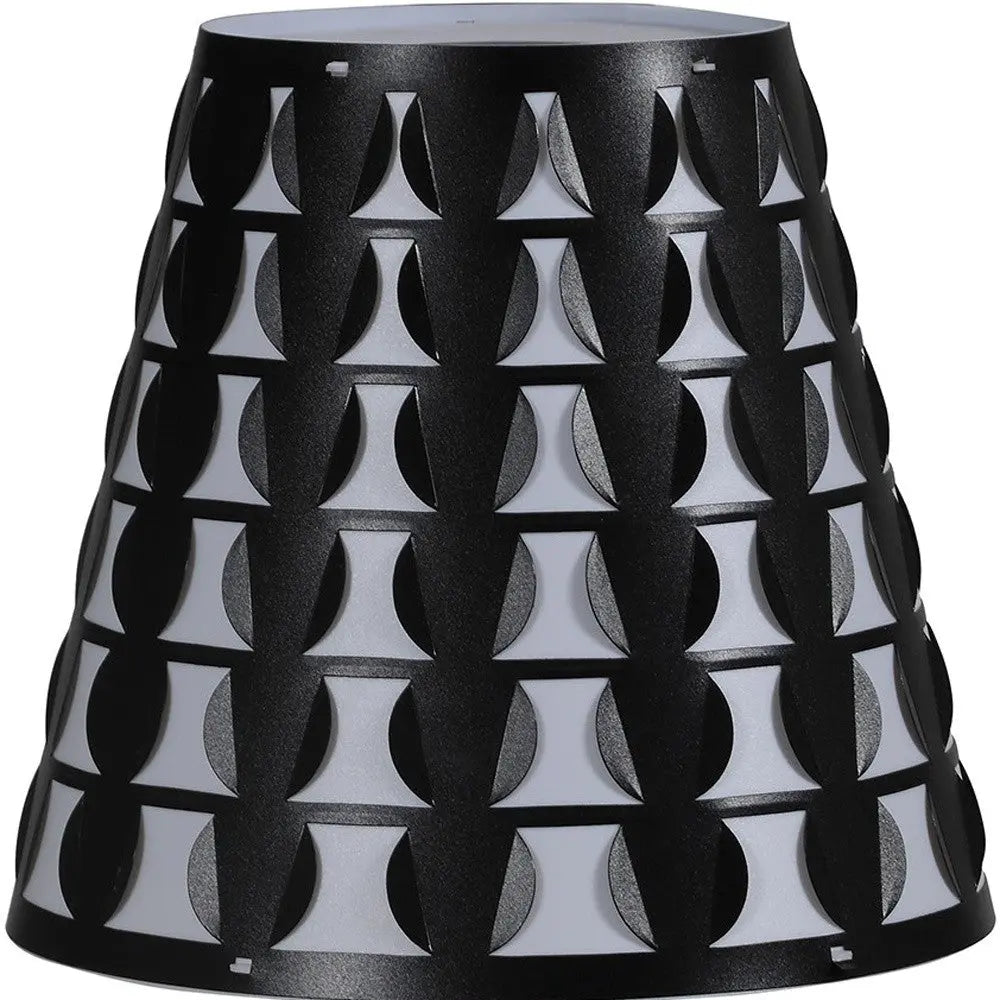 16" Black Bedside Table Lamp With Black And White Polka Dots Empire Shade Homeroots Lighting