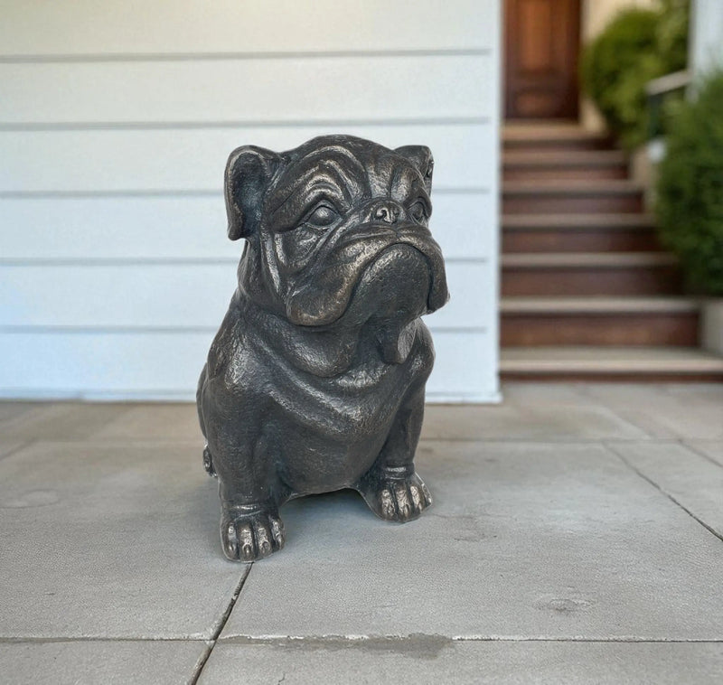16" Black Polyresin Dog Outdoor Statue Homeroots Outdoor