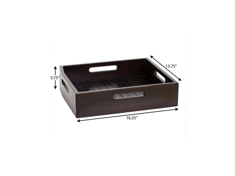 16" Black Solid Wood Organizing Box Homeroots Office