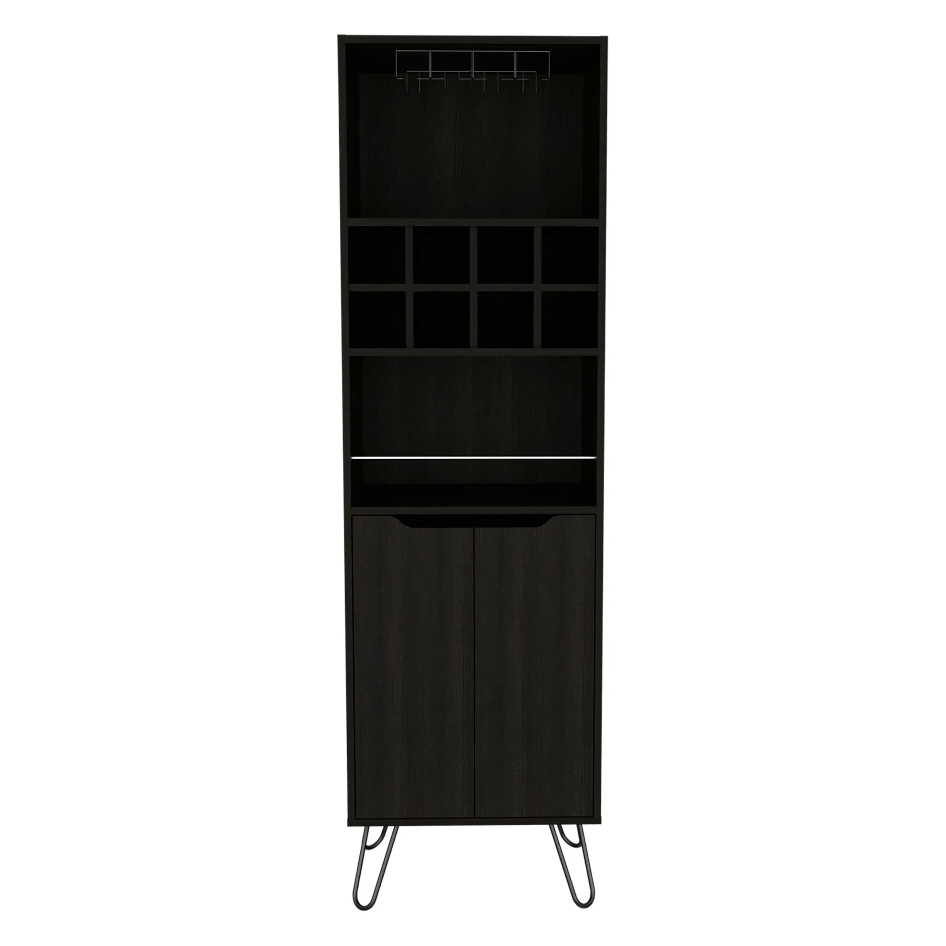 16" Black Wood Bar Cart Homeroots Kitchen & Dining