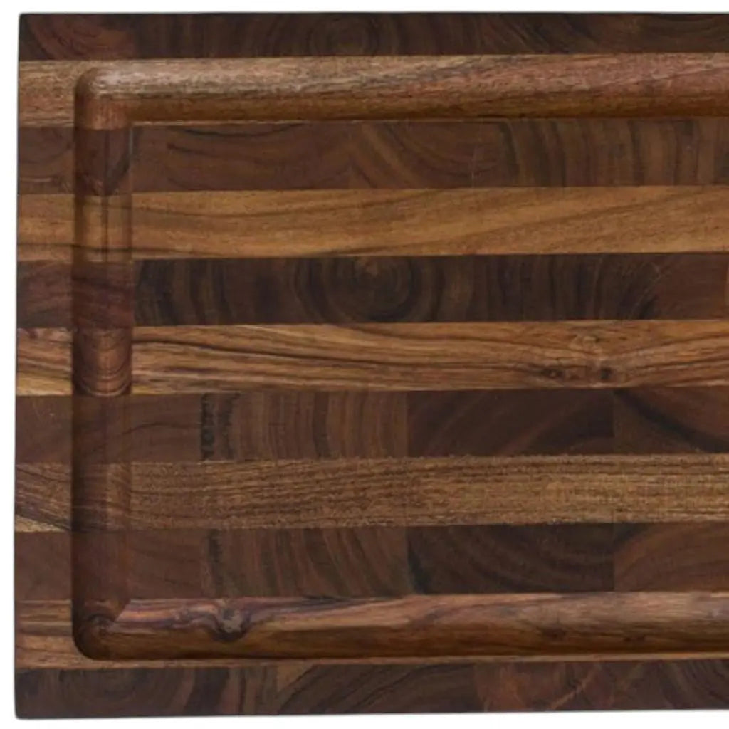 16" Brown Solid Wood Cutting Board With Juice Groove Homeroots Kitchen & Dining