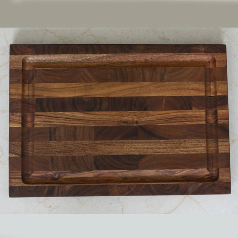 16" Brown Solid Wood Cutting Board With Juice Groove Homeroots Kitchen & Dining