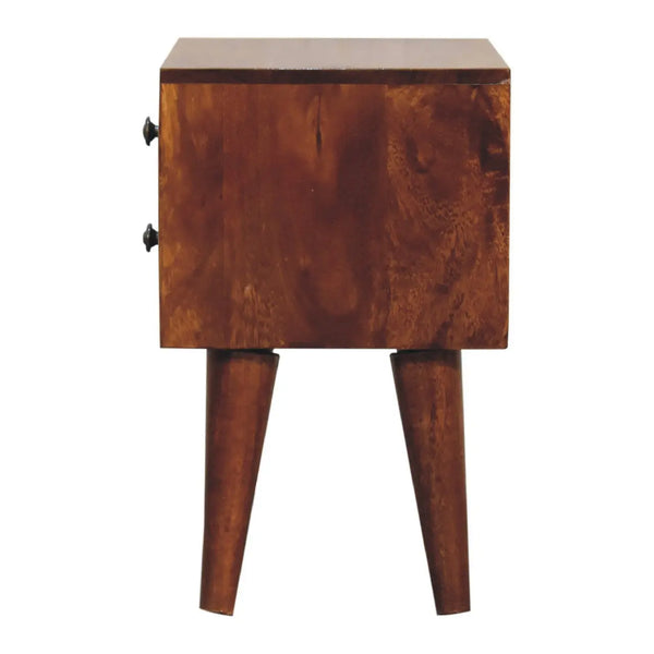 16" Brown Solid Wood Two Drawer Nightstand Homeroots Bed & Bath