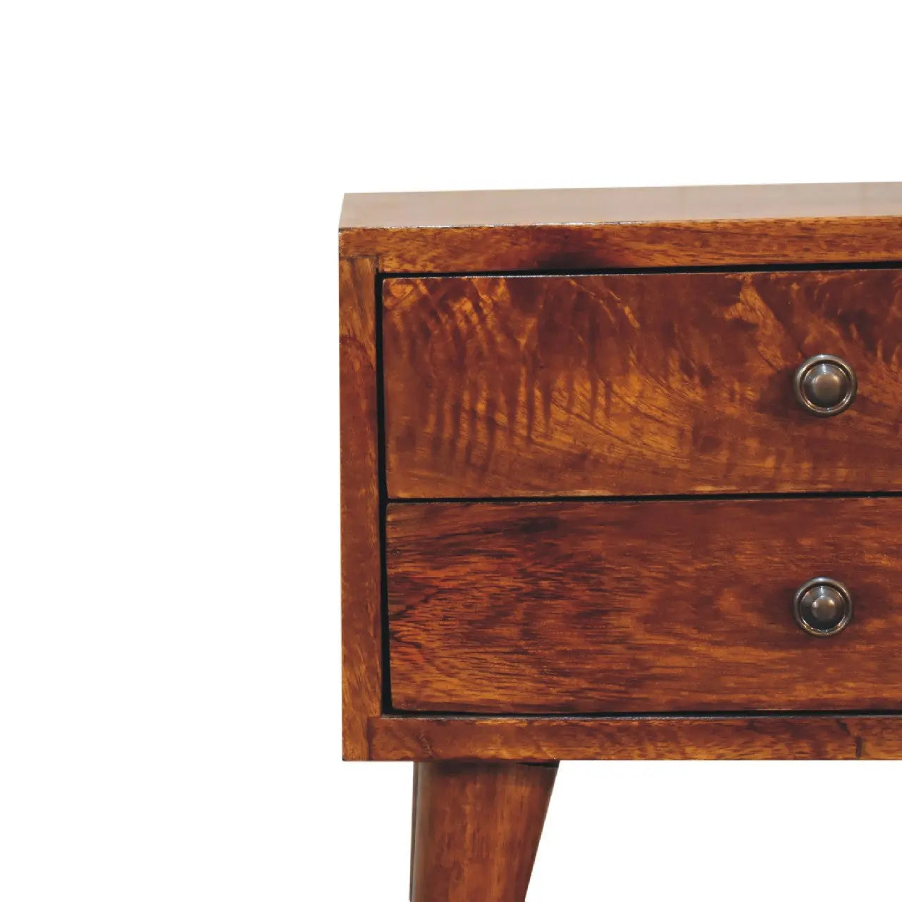 16" Brown Solid Wood Two Drawer Nightstand Homeroots Bed & Bath