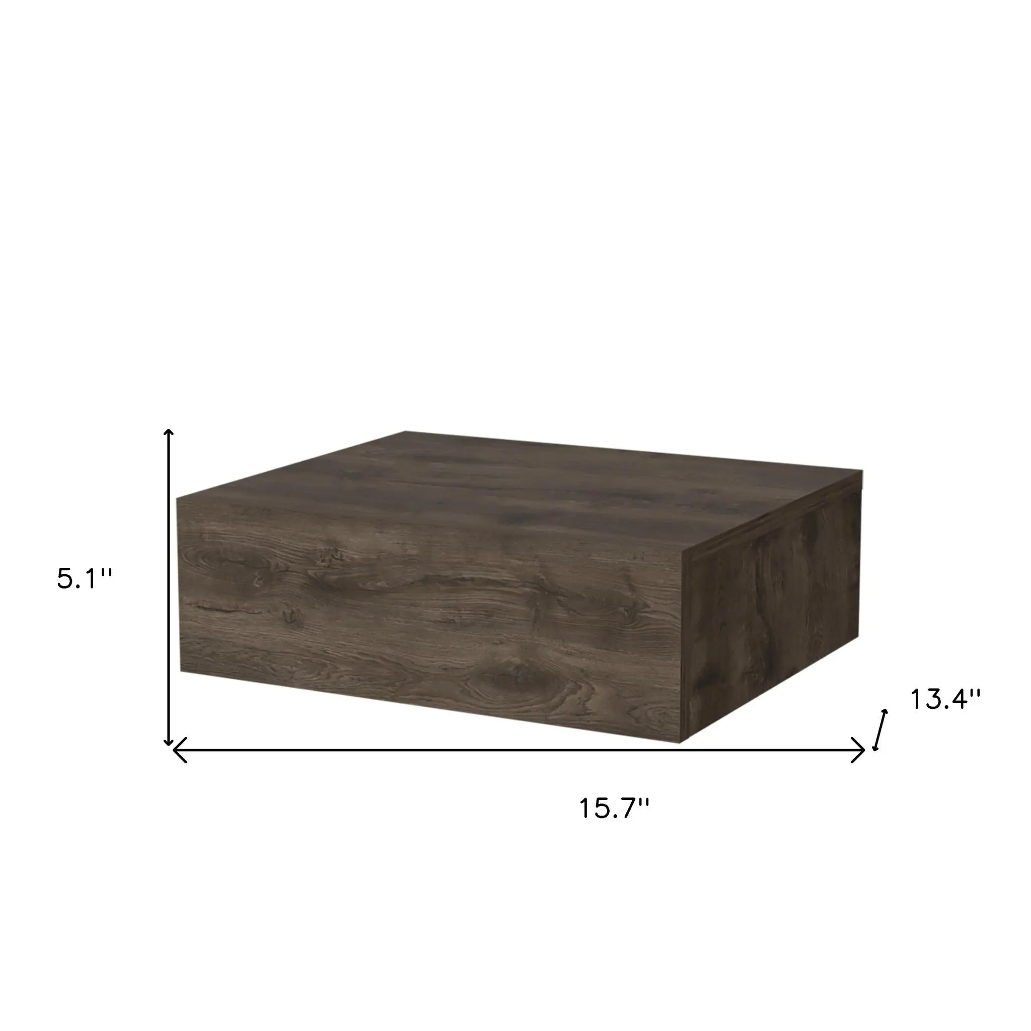 5" Brown Wood One Drawer Floating Nightstand - GreatEagleInc