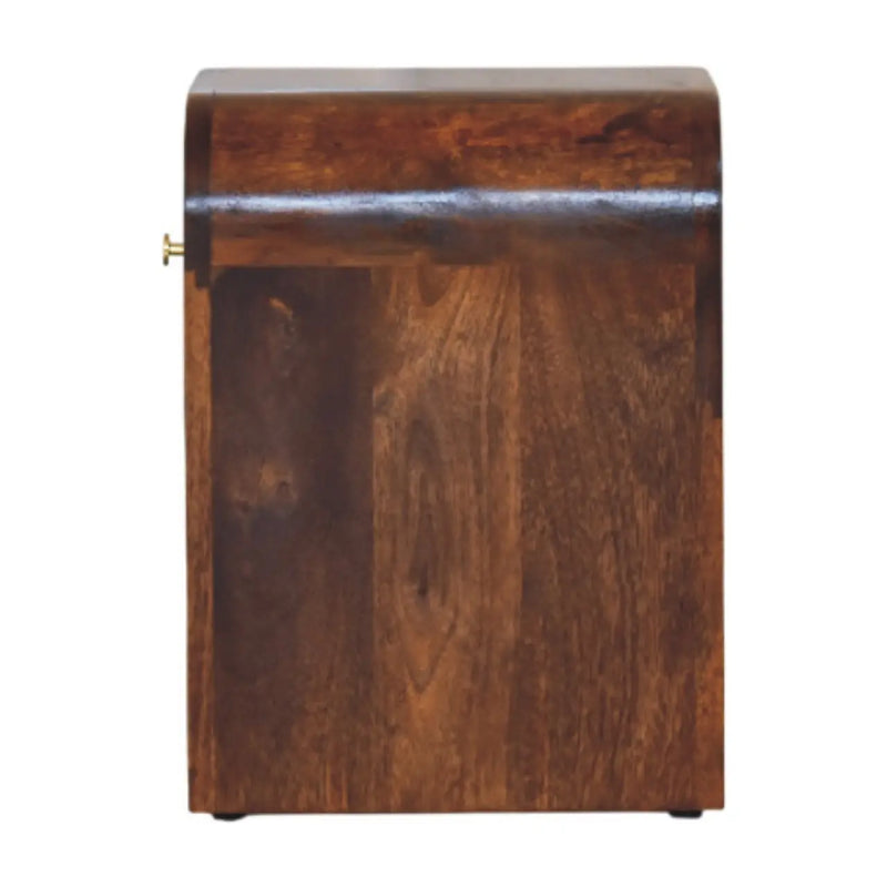 16" Chestnut Solid Wood One Drawer Nightstand Homeroots Bed & Bath