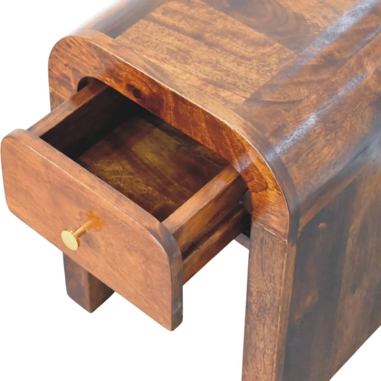 16" Chestnut Solid Wood One Drawer Nightstand Homeroots Bed & Bath