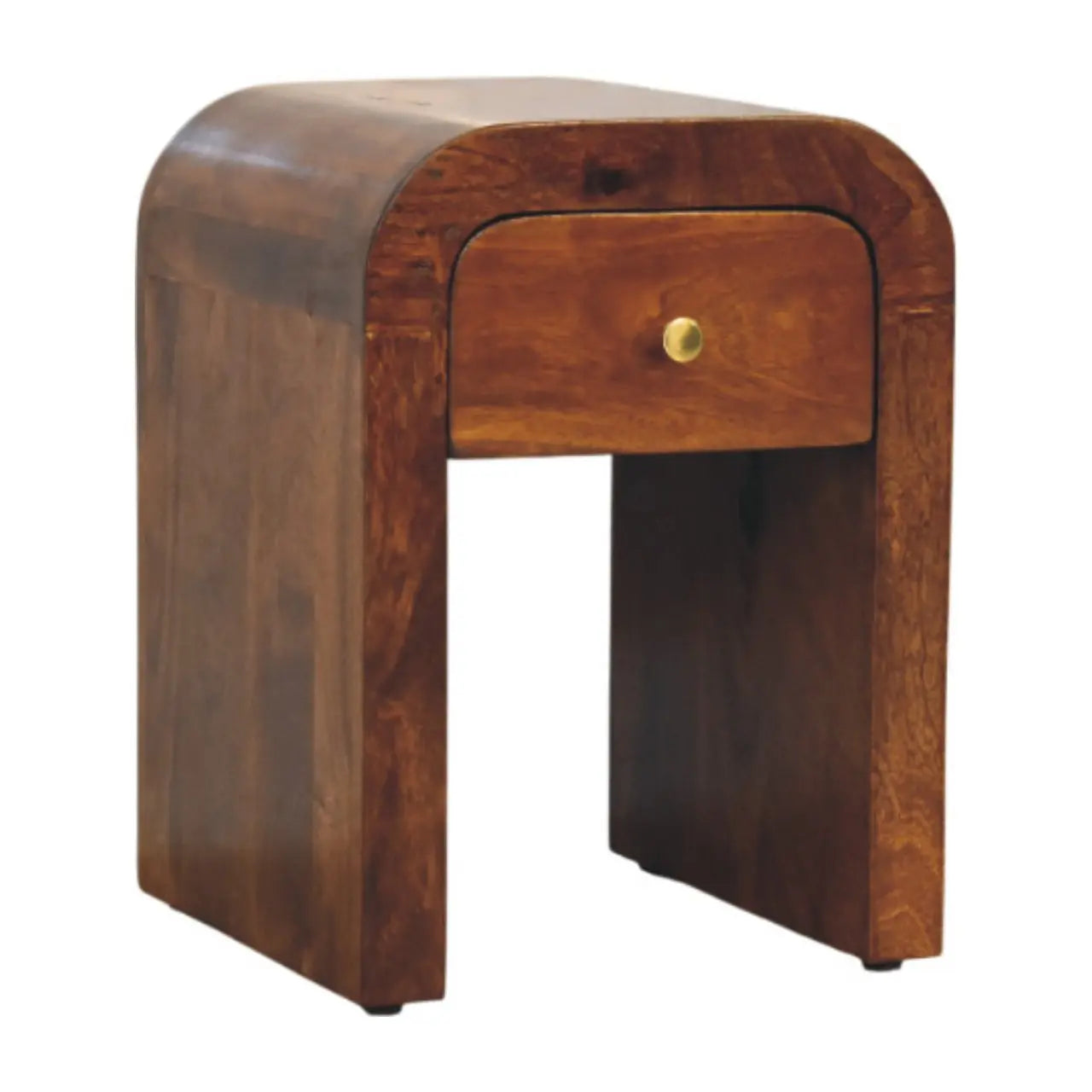 16" Chestnut Solid Wood One Drawer Nightstand Homeroots Bed & Bath