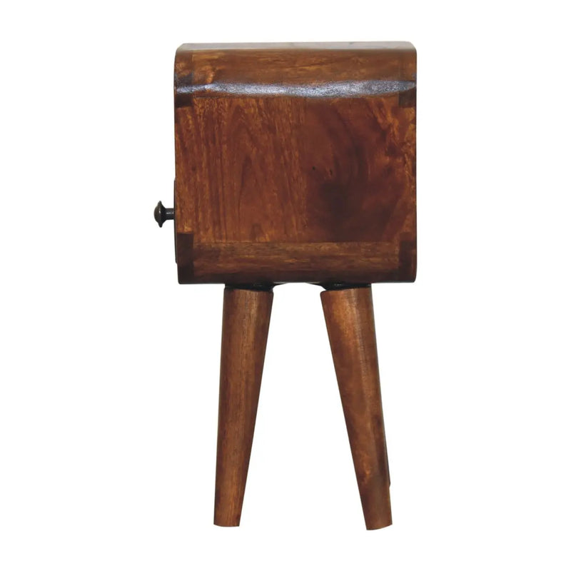 16" Chestnut Solid Wood Square One Drawer Nightstand Homeroots Bed & Bath