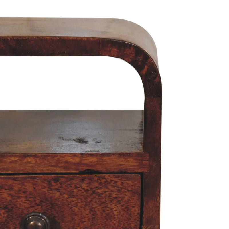 16" Chestnut Solid Wood Square One Drawer Nightstand Homeroots Bed & Bath