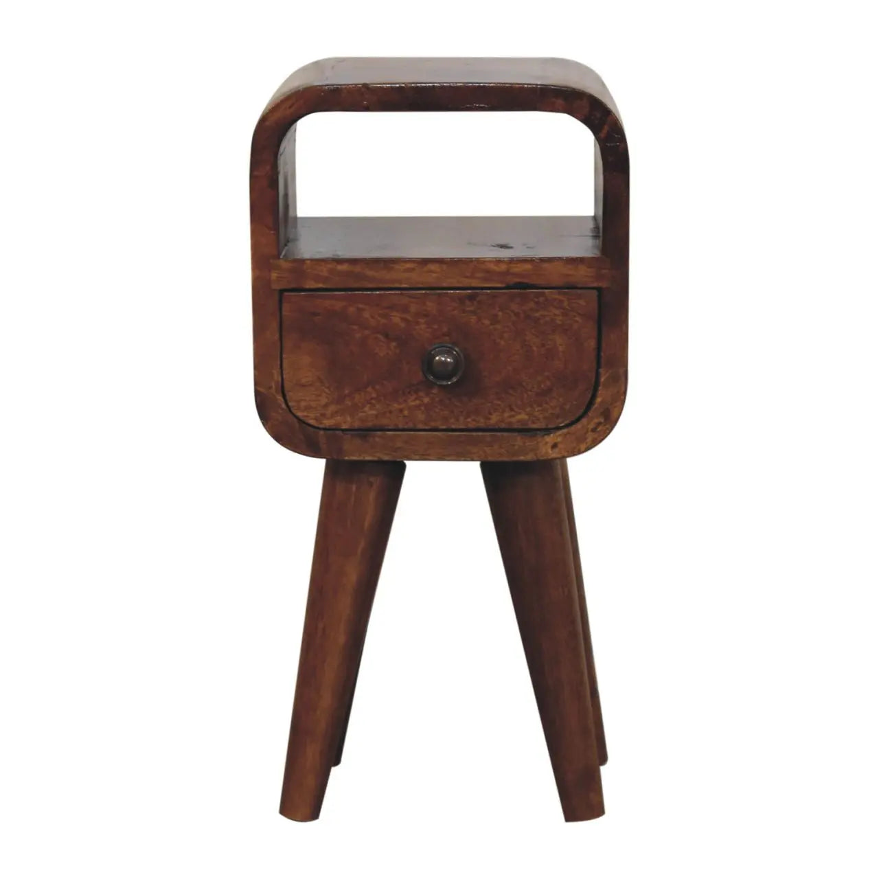 16" Chestnut Solid Wood Square One Drawer Nightstand Homeroots Bed & Bath
