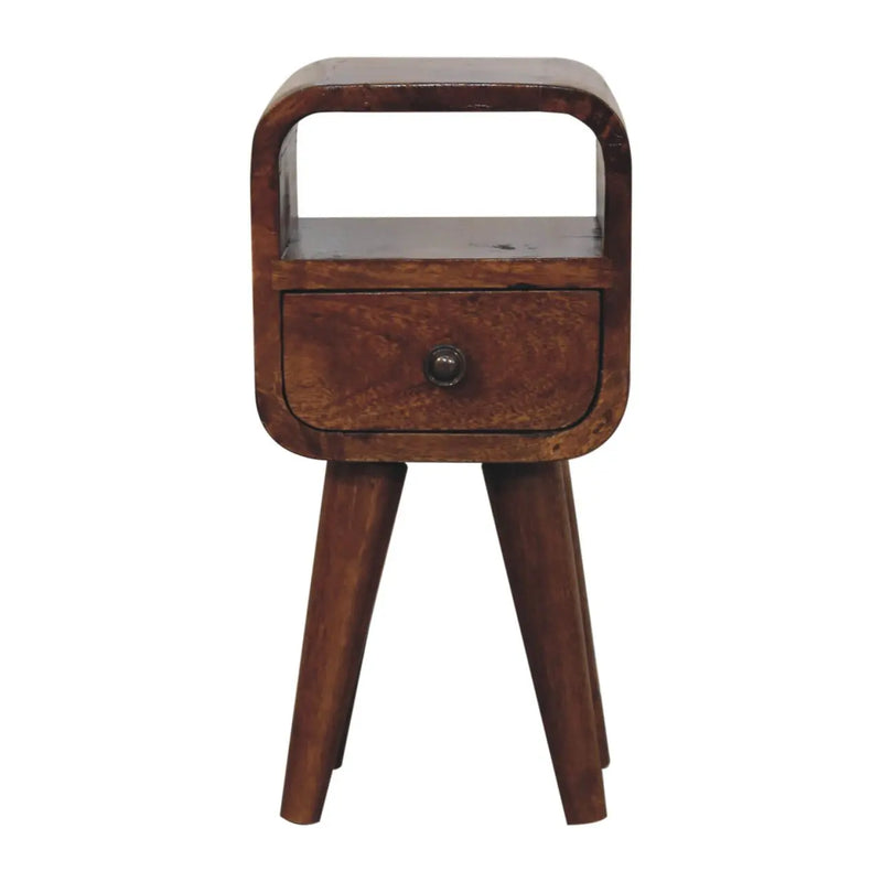 16" Chestnut Solid Wood Square One Drawer Nightstand Homeroots Bed & Bath
