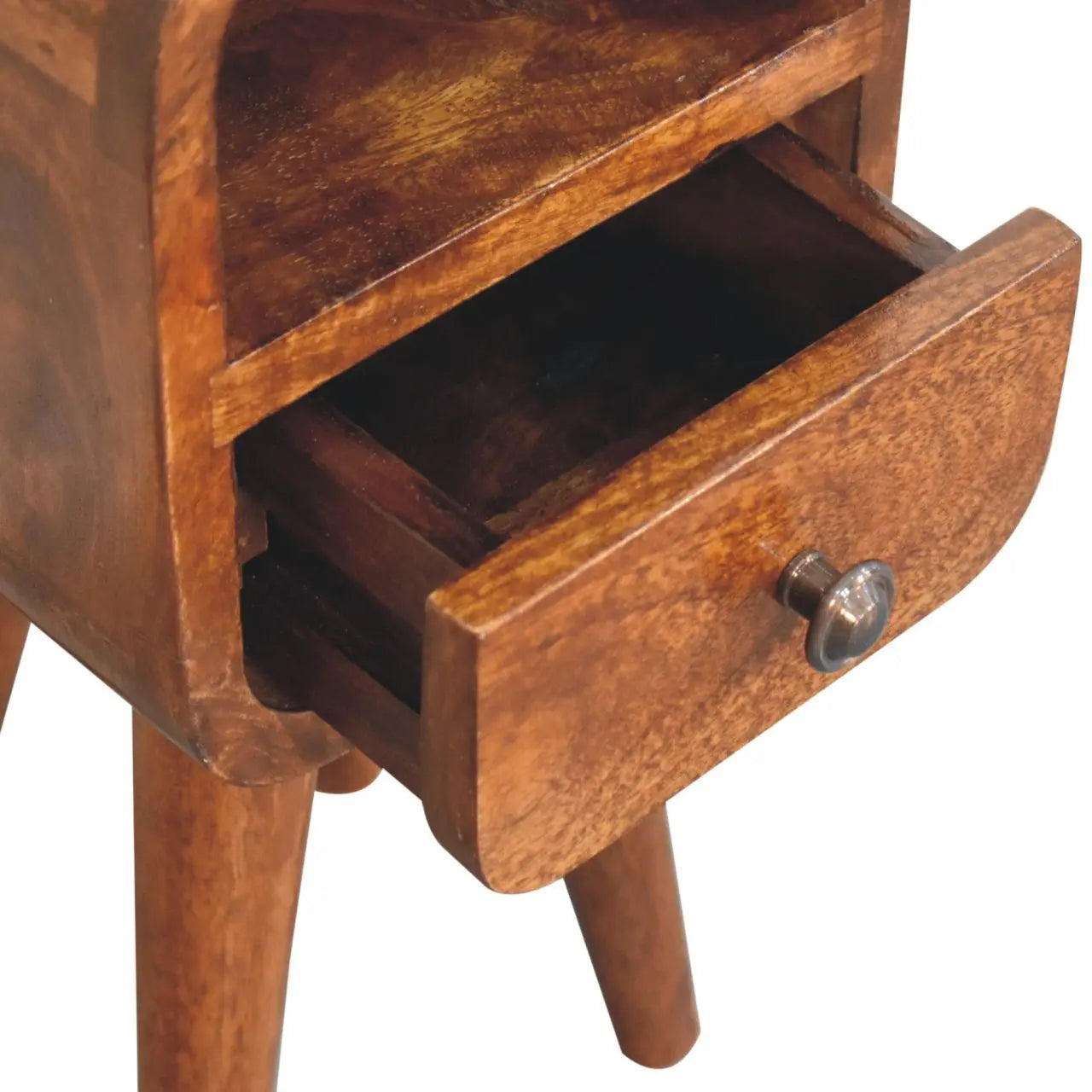 16" Chestnut Solid Wood Square One Drawer Nightstand Homeroots Bed & Bath