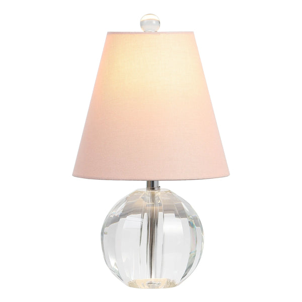 16" Clear Globe Bedside Lamp With Empire Shade Homeroots Lighting