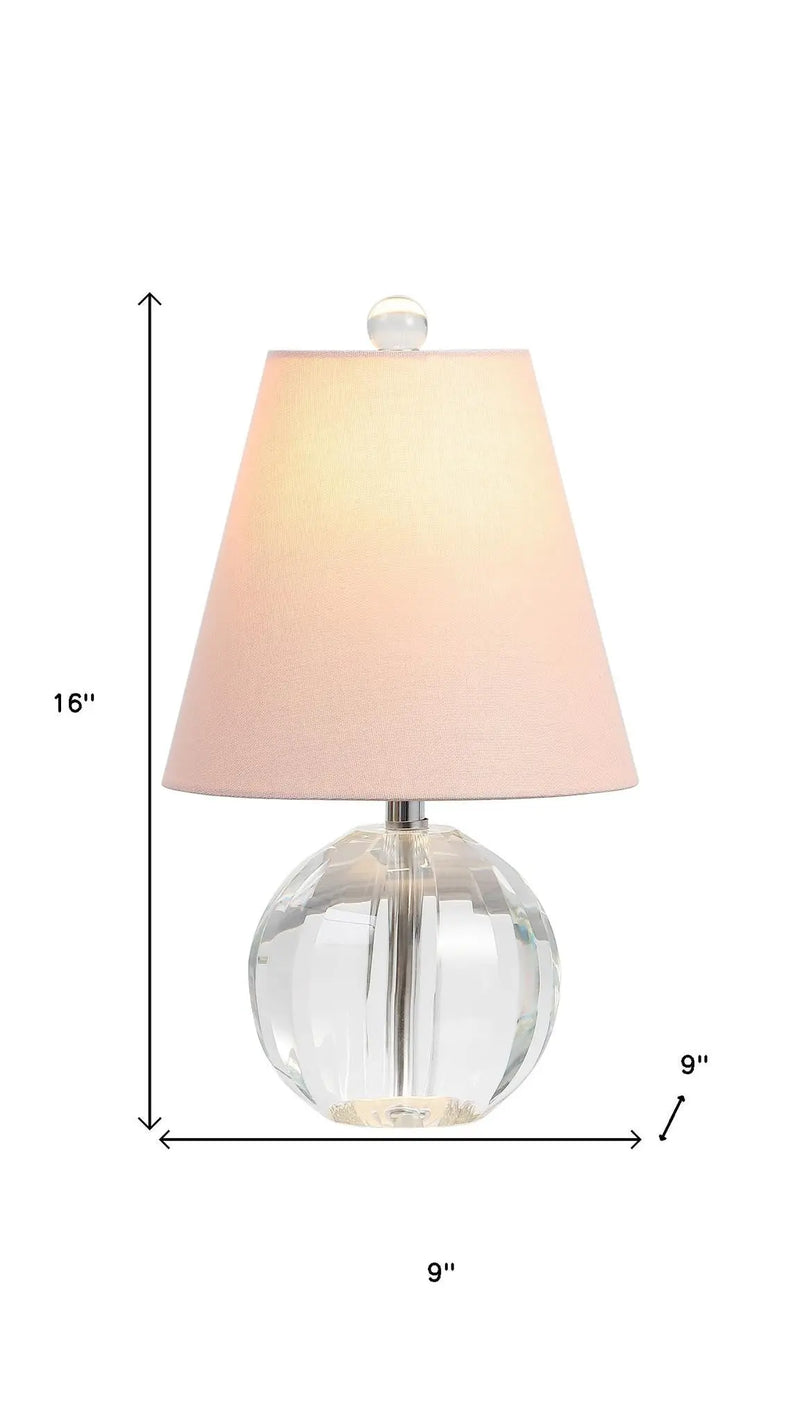 16" Clear Globe Bedside Lamp With Empire Shade Homeroots Lighting