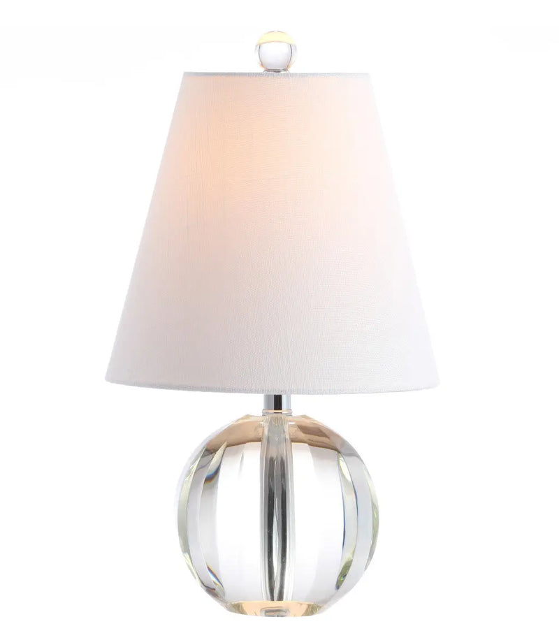 16" Clear Globe Bedside Lamp With Empire Shade Homeroots Lighting