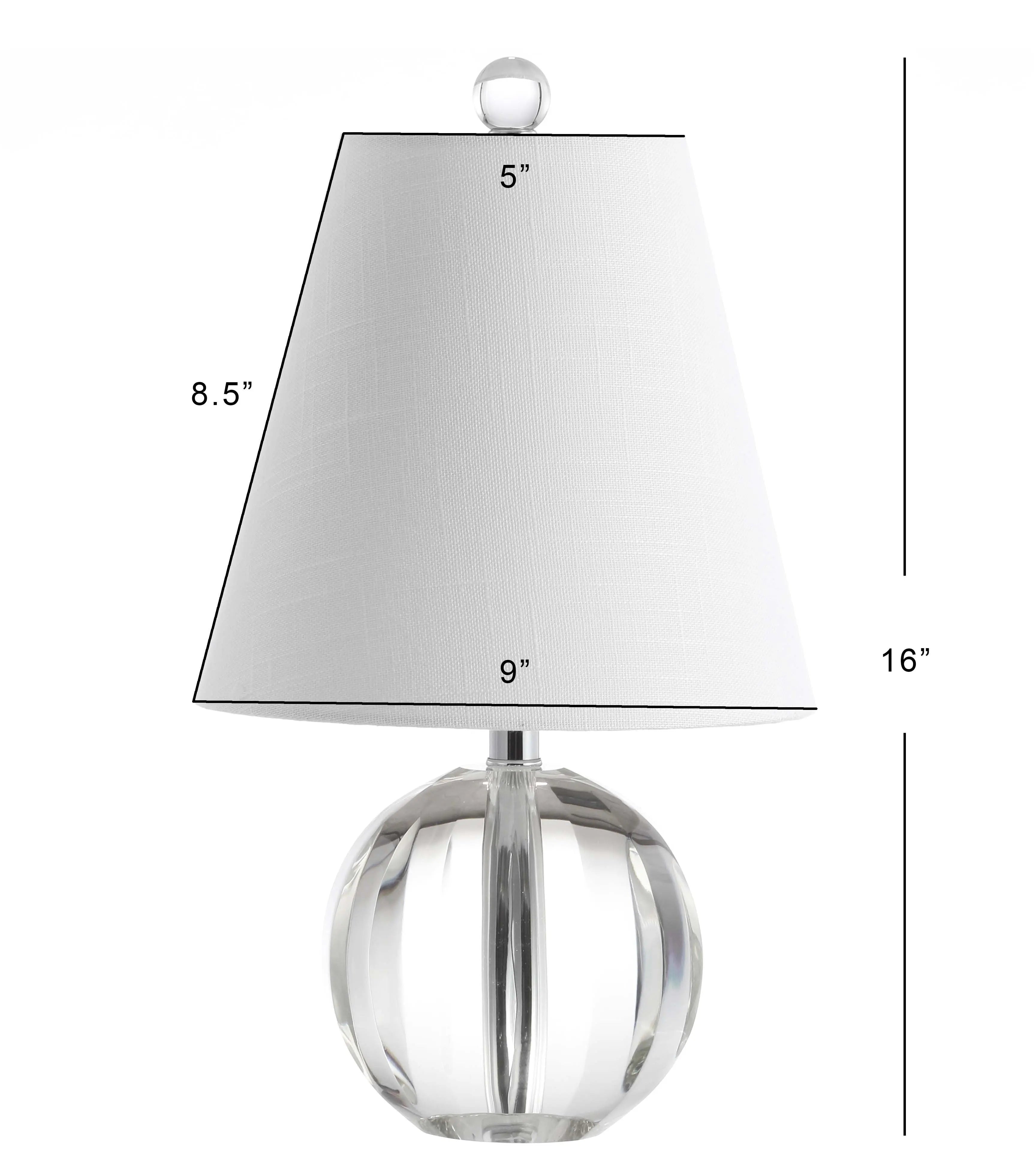 16" Clear Globe Bedside Lamp With Empire Shade Homeroots Lighting