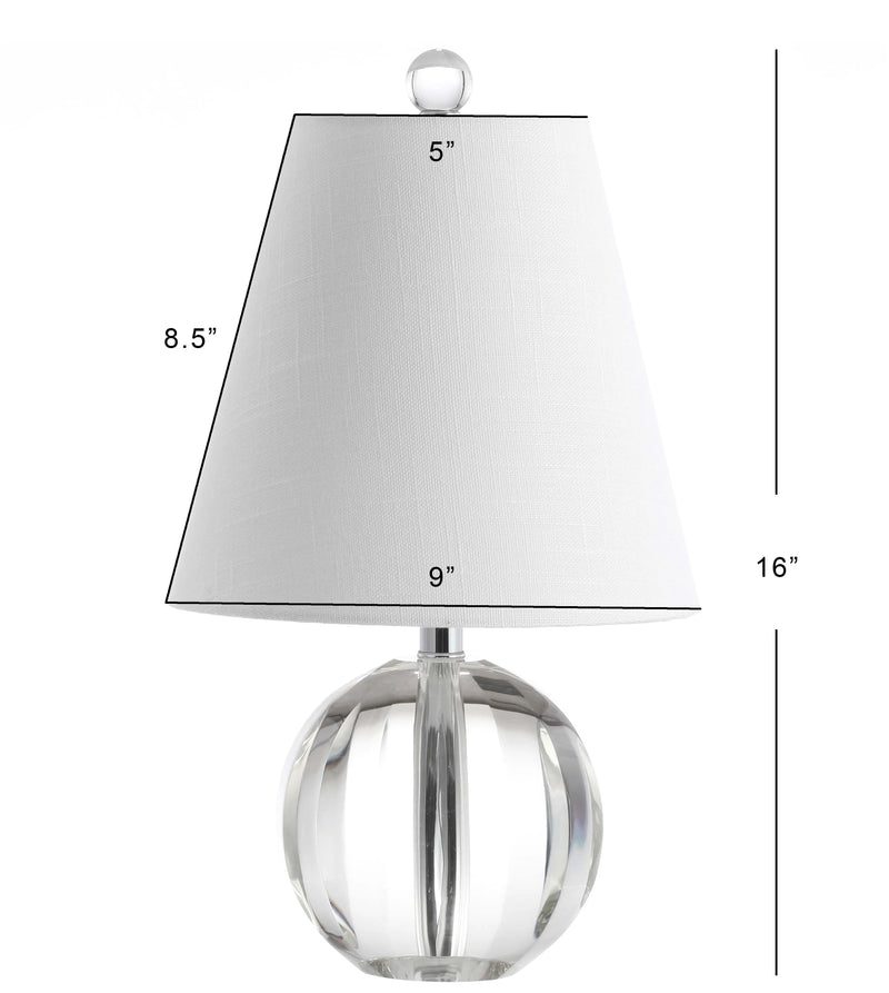 16" Clear Globe Bedside Lamp With Empire Shade Homeroots Lighting