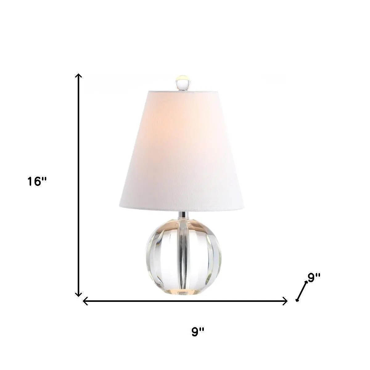 16" Clear Globe Bedside Lamp With Empire Shade Homeroots Lighting