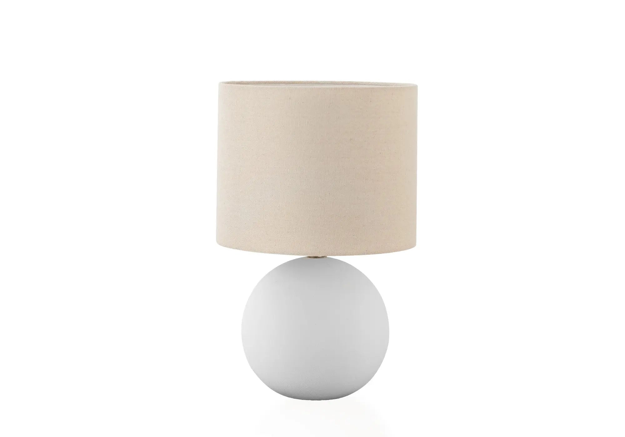 16" Cream Ceramic Round Table Lamp With Cream Drum Shade Homeroots Lighting